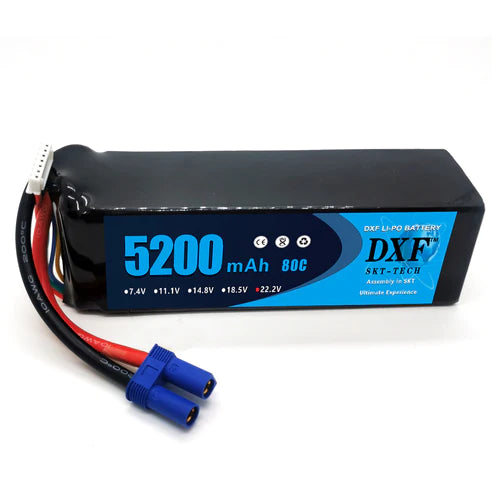 DXF 6S 5200mAh 22,2V 80C Soft Case EC5 Lipo Akku