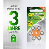 GP Batteries ZA13 GP Zink-Luft Hörgerätebatterie 1,4V 6 Stück