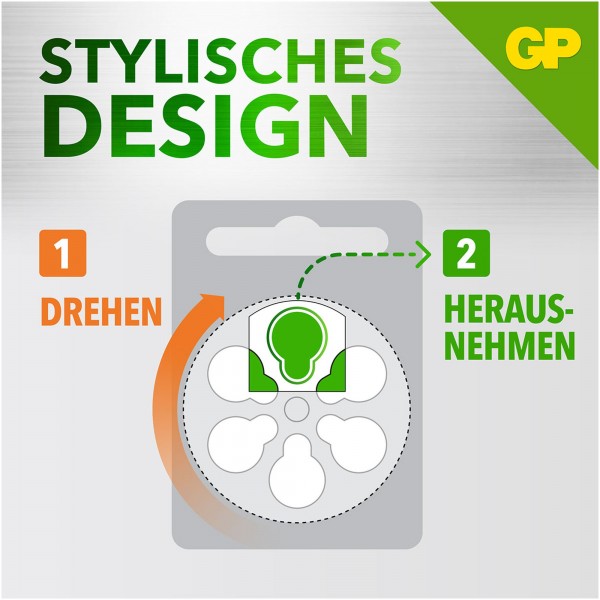 GP Batteries ZA13 GP Zink-Luft Hörgerätebatterie 1,4V 6 Stück