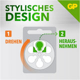 GP Batteries ZA13 GP Zink-Luft Hörgerätebatterie 1,4V 6 Stück
