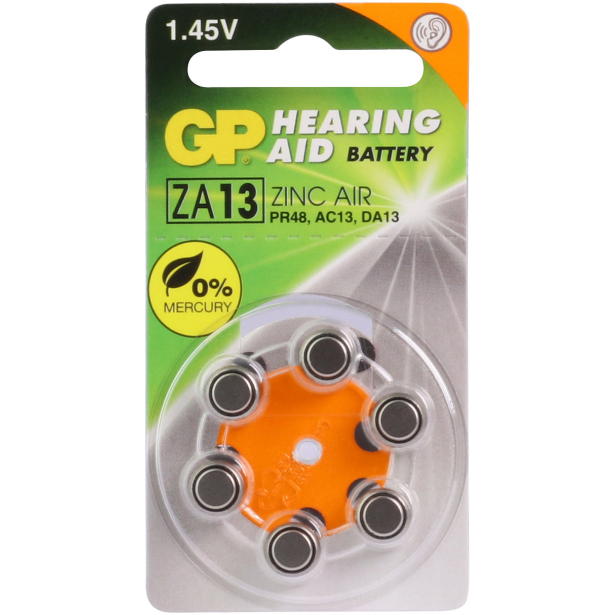 GP Batteries ZA13 GP Zink-Luft Hörgerätebatterie 1,4V 6 Stück