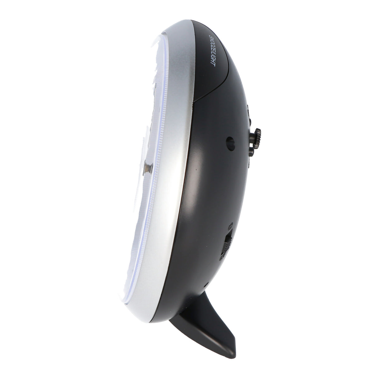 Maxitime Analog-Funkwecker Silber mit weißem Ziffernblatt mit Licht und Snooze-Funktion