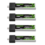 OVONIC FPV 1S 450mAh Lipo Akku 1S1P 35C 3,8V LiHV LiPo-Akku mit BT2.0-Stecker (4 Stück)