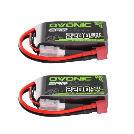Ovonic Car 3S Short LiPo Akku 11,1V 2200mAh 120C mit Deans-T Stecker (2 St.)