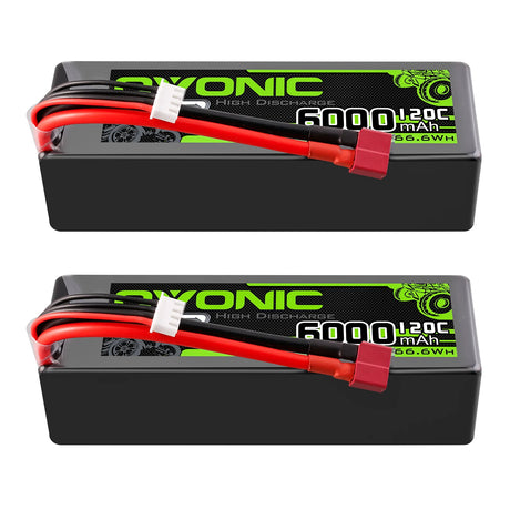Ovonic Car 3S Lipo Akku 6000mAh 120C 11,1V RC Lipo Akku mit Deans T Stecker (2 Stück)