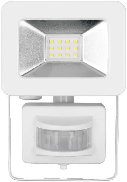 Goobay LED-Außenstrahler, 10 W, mit Bewegungsmelder - mit 850 lm, neutralweißem Licht (4000 K), PIR-Sensor mit ON-/OFF-Funktion und M16-Kabelverschraubung, für den Außeneinsatz geeignet (IP44)