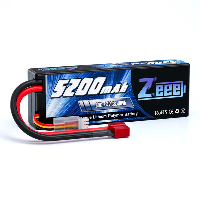 Zeee 2S 5200mAh 7.4V 80C Hardcase Deans T Plug LiPo Akku
