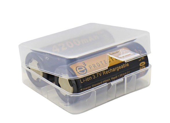 Soshine Akku-Aufbewahrungsbox für 2x 26650 transparent