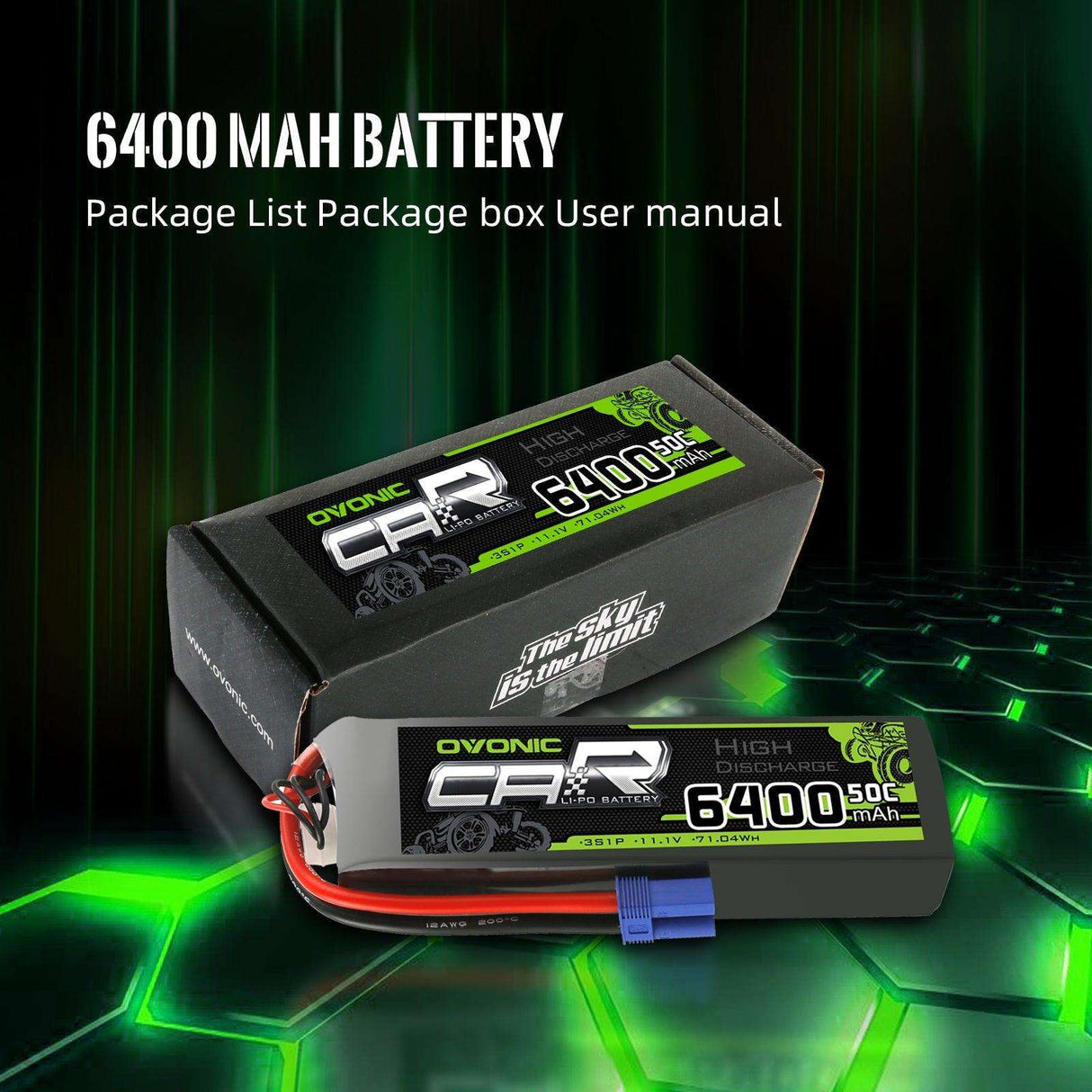 Ovonic 3S 6400mAh 60C 11,1 V LiPo-Akku EC5-Stecker (2 St.)