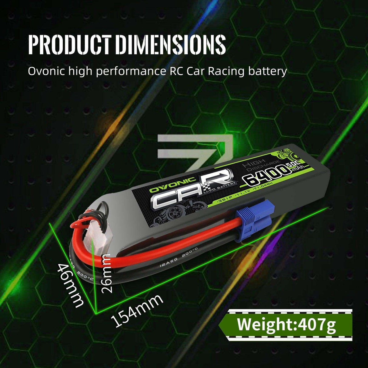 Ovonic 3S 6400mAh 60C 11,1 V LiPo-Akku EC5-Stecker (2 St.)