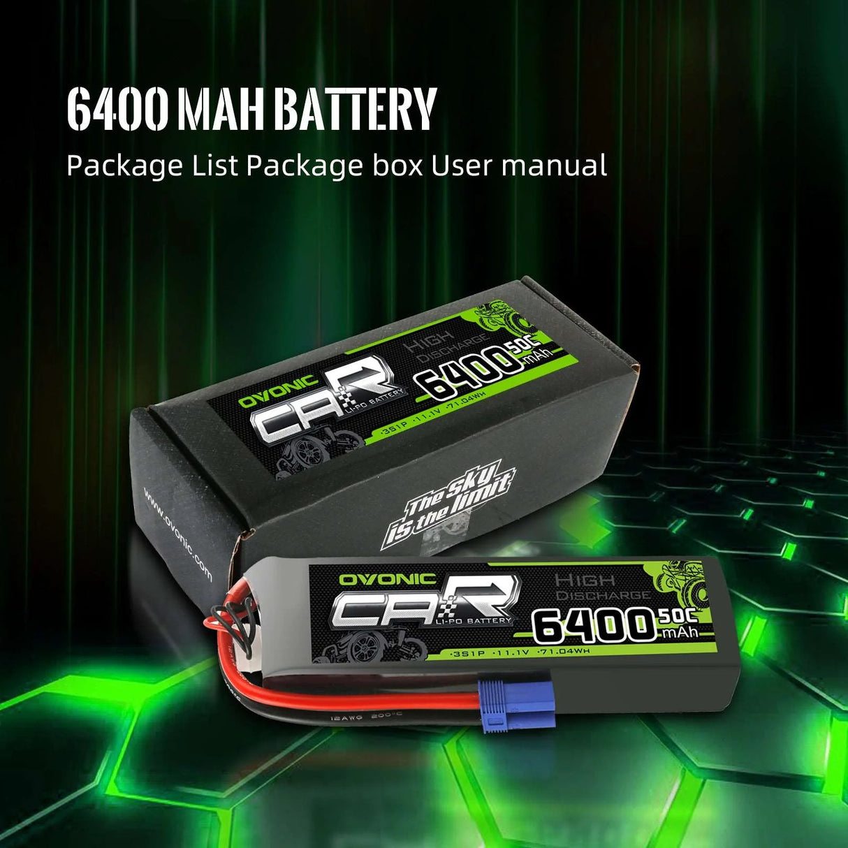 Ovonic 3S 6400mAh 11,1V 60C EC5 LiPo Akku