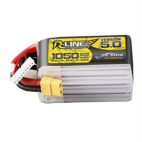 Tattu R-Line Version 5.0 8S 1050mAh 29,6V 150C 8S1P XT60 Lipo Akku