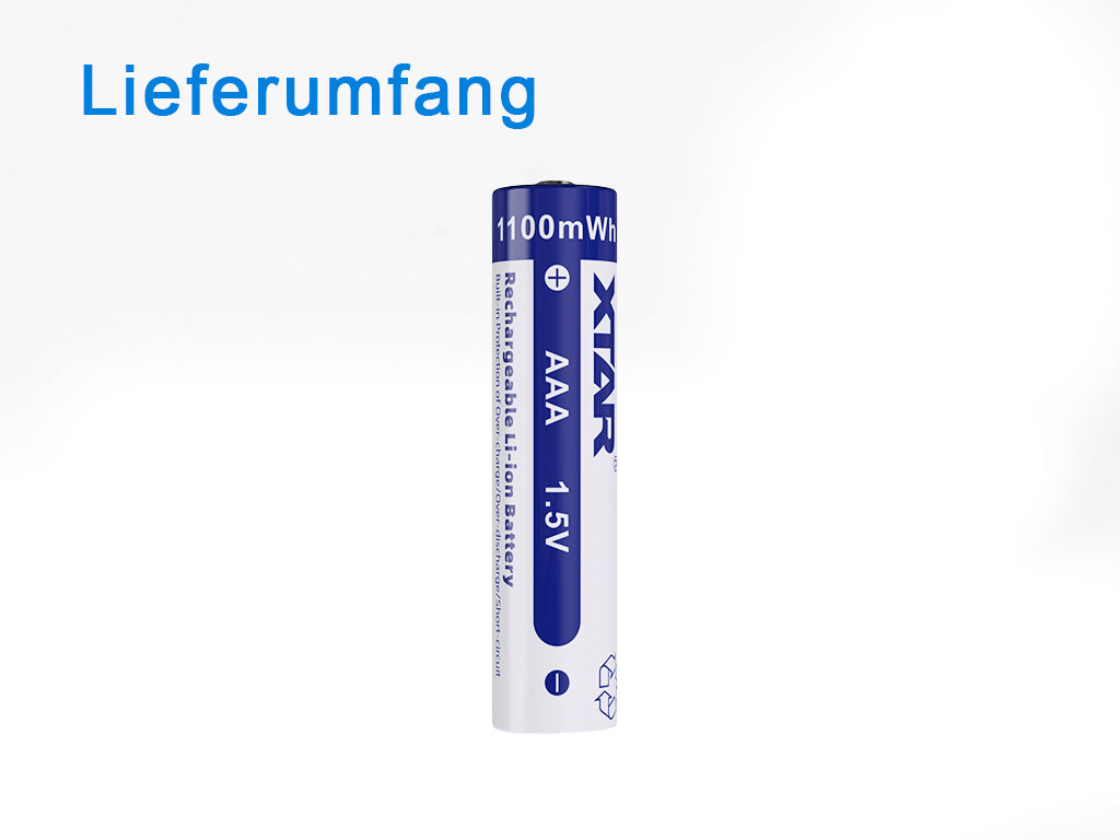 XTAR AAA 1,5V 1200mWh (ca. 700mAh) Lithium Ionen Akku