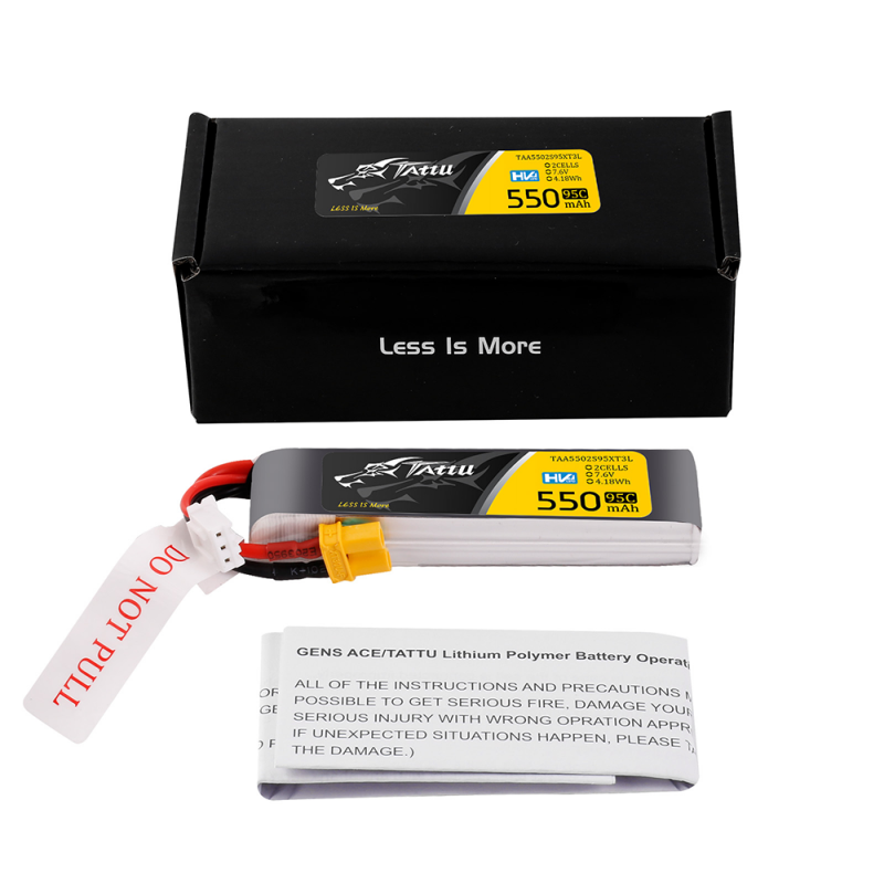 Tattu 2S 550mAh 95C 7,6V HV Lipo-Akku mit XT30-Stecker