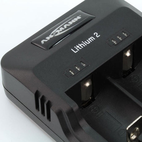 ANSMANN Lithium 2 Ladegerät für 1-2 Li-Ion Akku 3,6V, 3,7V mit LED-Ladestatusanzeigen, schwarz