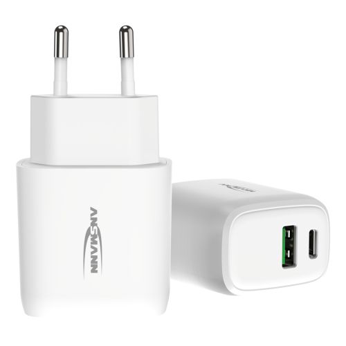 Ansmann USB-Ladegerät HC218PD, USB-A und USB-C Ladeport, 20W, schwarz