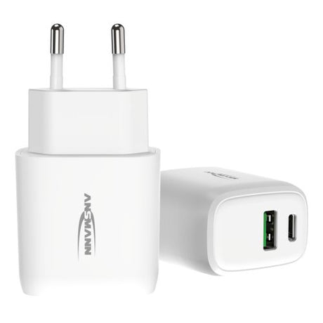 Ansmann USB-Ladegerät HC218PD, USB-A und USB-C Ladeport, 20W, schwarz
