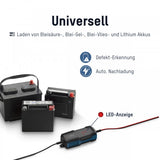 Ansmann BC 6-12V/2A 8-Stufen Kfz-Ladegerät für 6V und 12V Blei-Säure-, Blei-Gel- und Blei-Vlies-Batterien, sowie 12V LiFePO4 Batterien