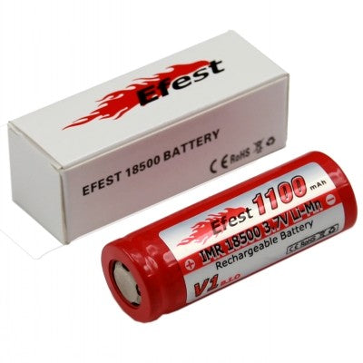 Efest IMR 18500 V1 - 1100mAh 3,7V (Pluspol flach)