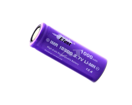 Efest Purple IMR18500 - 1000mAh 3,7V (Pluspol flach, ungeschützt)