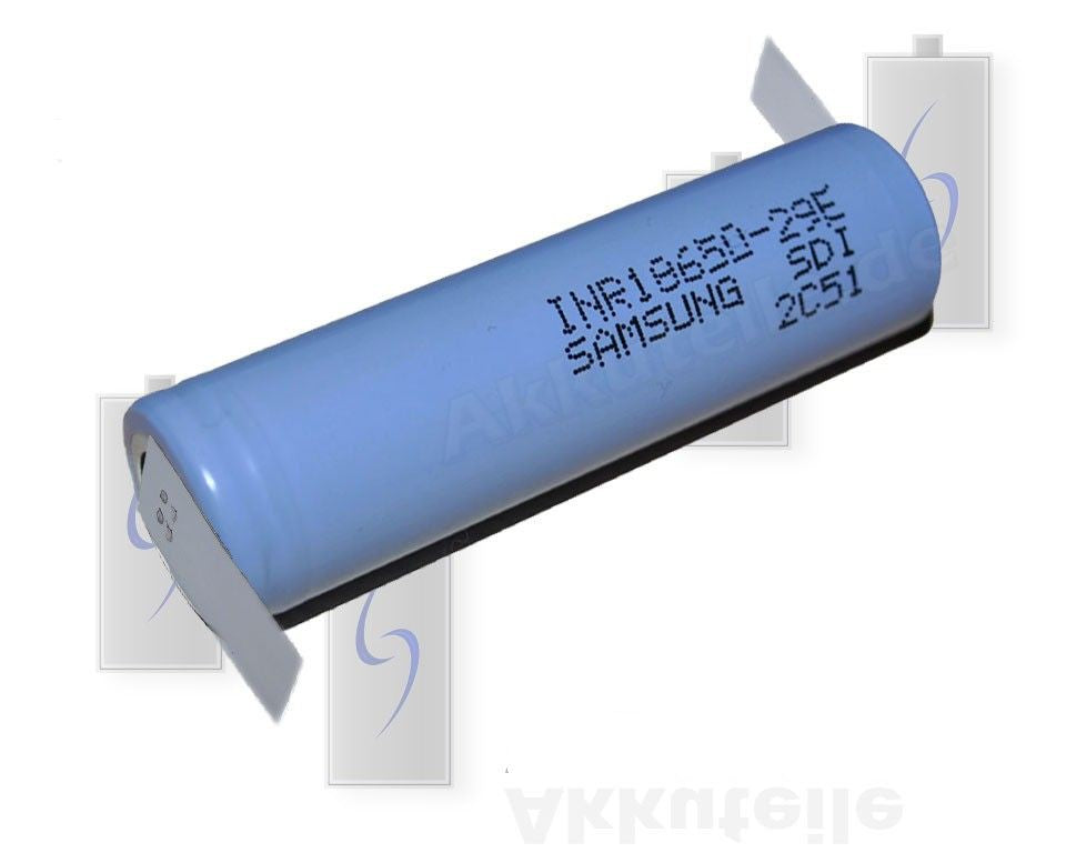 Samsung INR18650 29E - 2900mAh 3,7V Lithium-Akku + Lötfahne Z