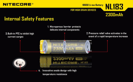 NiteCore Li-Ion-Akku 18650 - 2300mAh, 3,7V - NL1823