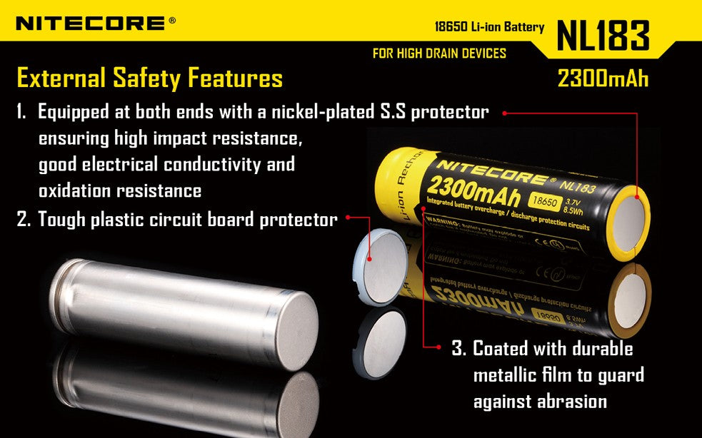 NiteCore Li-Ion-Akku 18650 - 2300mAh, 3,7V - NL1823