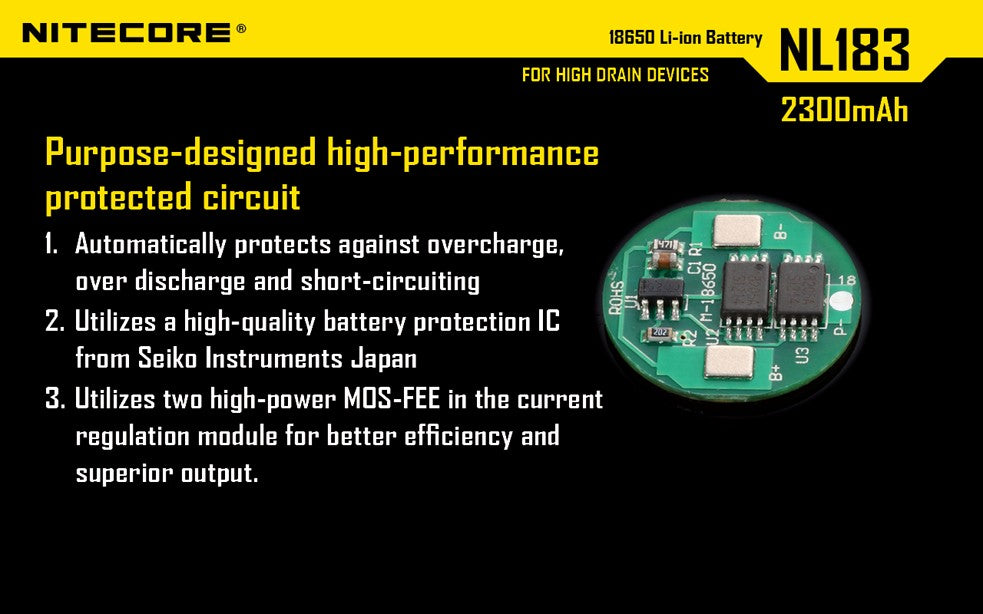 NiteCore Li-Ion-Akku 18650 - 2300mAh, 3,7V - NL1823
