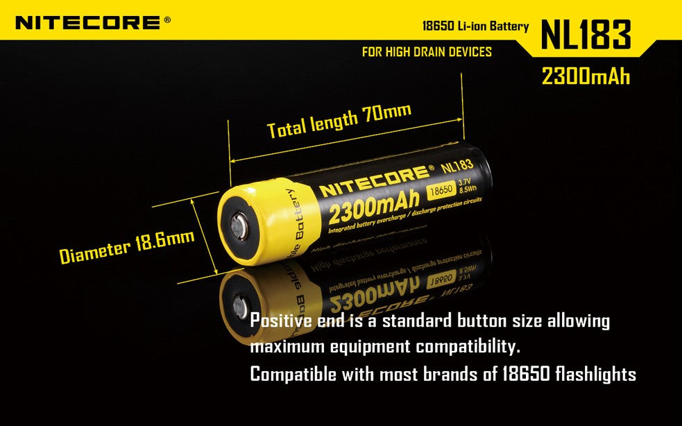 NiteCore Li-Ion-Akku 18650 - 2300mAh, 3,7V - NL1823