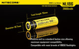 NiteCore Li-Ion-Akku 18650 - 2600mAh, 3,7V - NL1826