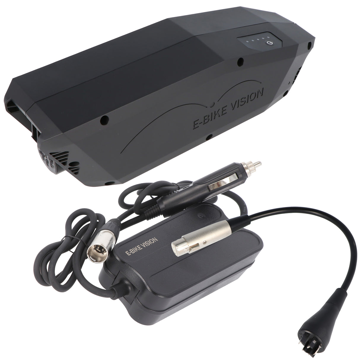 E-bike-vision 12V KFZ-Ladegerät SET für Bosch Active, Performance 36V Akku, Ladeschluss-Spannung 42V max. 2 A Ladestrom, nicht für Bosch Smart System geeignet