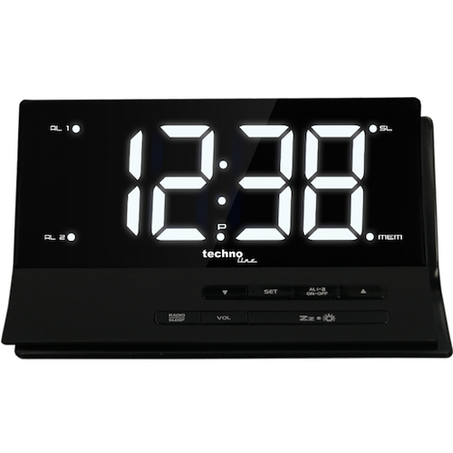 Technoline WT 482 - Funkwecker, Radio-Wecker mit Sleeptimer-Funktion, Display stufenlos dimmbar