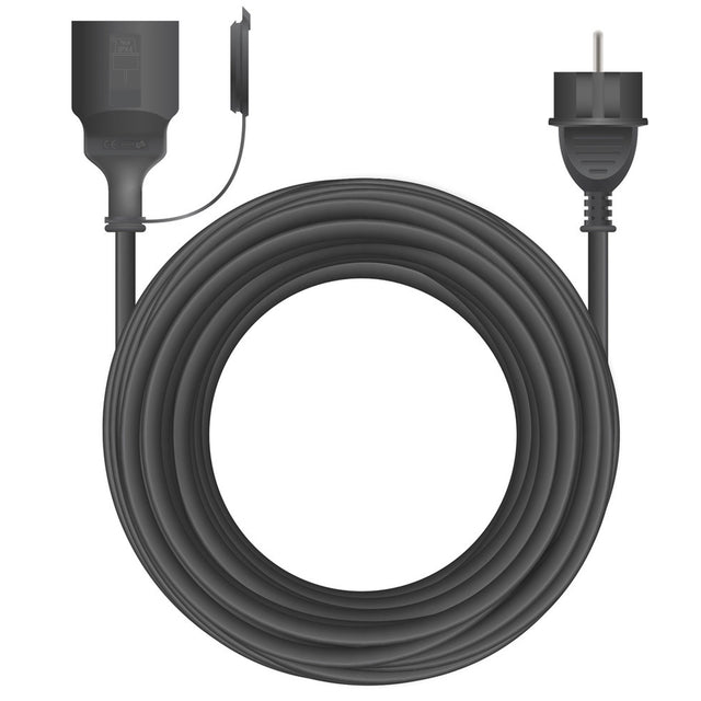 10m Verlängerungskabel 10 Meter Schuko 16A, 230V AC schwarz
