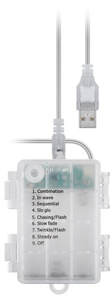 Goobay 300er LED-Lichtervorhang - mit Fernbedienung, Timer-Funktion, 8 Leuchtmodi, Dimmer, USB- und Batteriebetrieb, warm-weiß (3000 K)