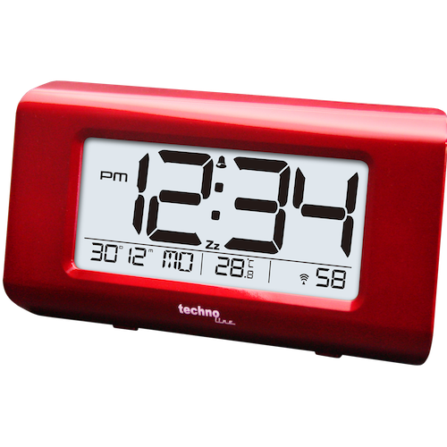 Technoline WT 197 - Funkwecker mit digitaler 12/24 h Zeitanzeige und beleuchtetem Display, Weckalarm mit Schlummerfunktion