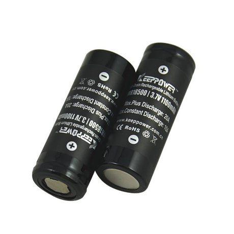 Keeppower IMR18500 - 1100mAh, 3,7V (10A) Li-Ion-Akku