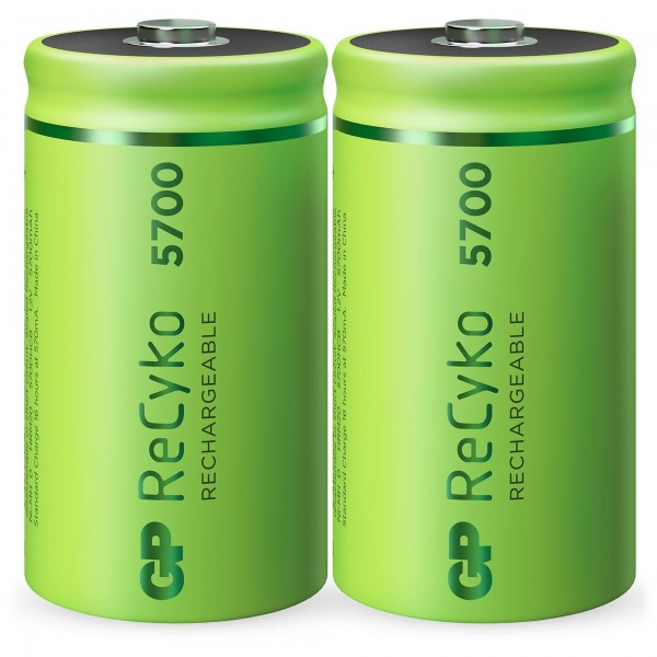 D Mono Akku GP NiMH 5700 mAh ReCyko 1,2V 2 Stück