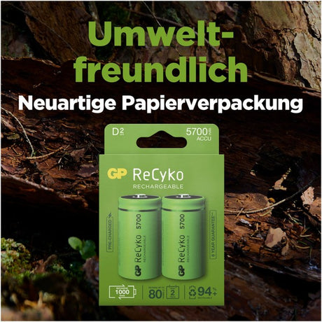 D Mono Akku GP NiMH 5700 mAh ReCyko 1,2V 2 Stück