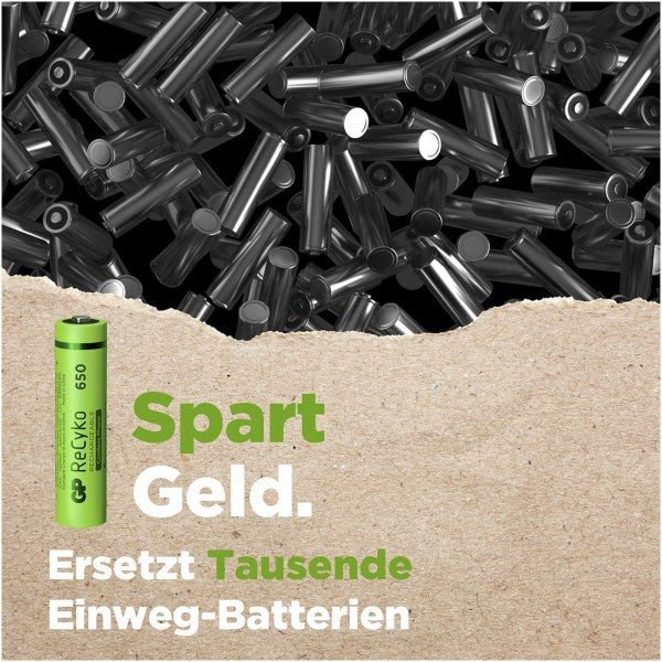 AAA Akku GP NiMH 650 mAh ReCyko DECT 1,2V 4 Stück