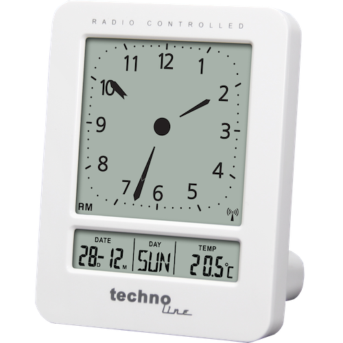 Technoline WT 745 - Funkwecker mit digitaler Anzeige, 2 Weckalarme mit Schlummerfunktion, Innentemperaturanzeige und Hintergrundbeleuchtung