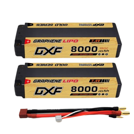 DXF 2S 7,4V 8000mAh 130C NGP GOLDEN Hardcase Akku mit T-Stecker (2 St.)