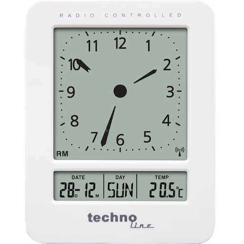 Technoline WT 745 - Funkwecker mit digitaler Anzeige, 2 Weckalarme mit Schlummerfunktion, Innentemperaturanzeige und Hintergrundbeleuchtung