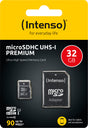 Intenso microSDHC Card 32GB, Premium, Class 10, U1 (R) 90MB/s, (W) 10M