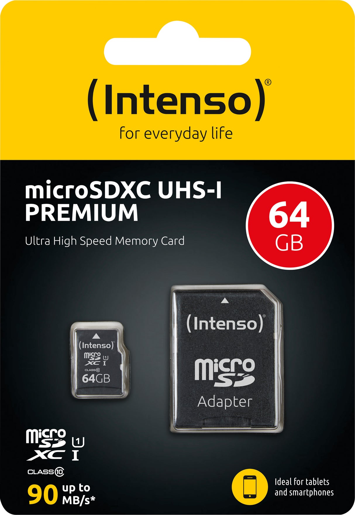 Intenso SDHC-Card 32GB, Premium, Class 10, U1, UHS-I (R) 90MB/s, (W) 10MB/s, Retail-Blister