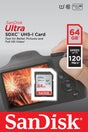 Sandisk SDXC-Card 64GB, Ultra, Class 10, UHS-I (R) 120MB/s, Retail-Bli