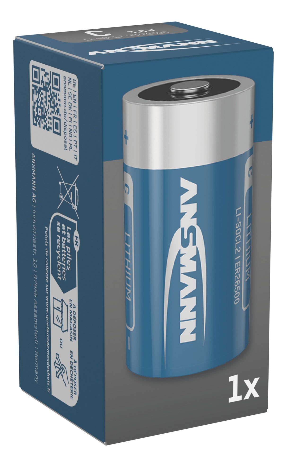 ANSMANN Lithium-Thionylchlorid Batterie ER26500 C 3,6 Volt 1523-0005