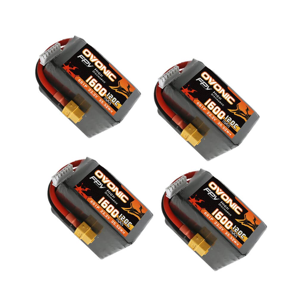 Ovonic FPV 6S 1600mAh 22,2V 120C XT60 (4 Stück)