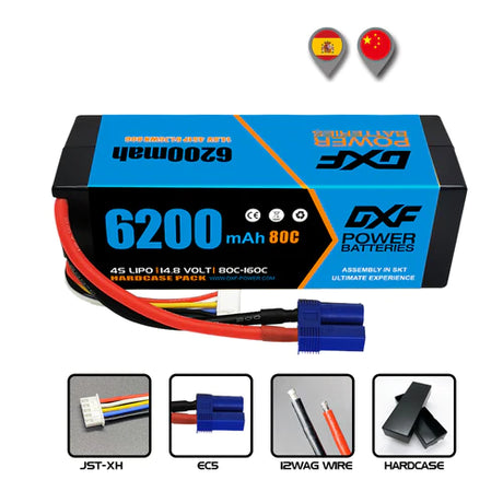 DXF 4S 6200mAh 14,8V 80C EC5 Hardcase Lipo Akku
