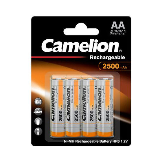 Camelion AA, Mignon, LR6, NiMH Akku mit bis zu 2500mAh in 4er Blisterverpackung, inklusive Aufbewahrungsbox