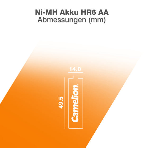 Camelion AA, Mignon, LR6, NiMH Akku mit bis zu 2500mAh in 4er Blisterverpackung, inklusive Aufbewahrungsbox